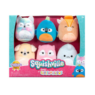 Squishville SQM0472-6er Pack Vorbild Squad, superweiche Mini-Squishmallows, 5cm Plüschfiguren
