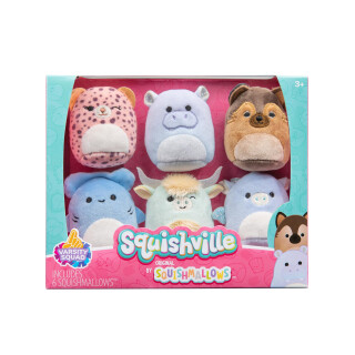 Squishville SQM0473-6er Pack Hochschul Squad, superweiche Mini-Squishmallows, 5cm Plüschfiguren