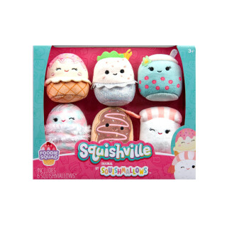 Squishville SQM0474-6er Pack Feinschmecker Squad, superweiche Mini-Squishmallows, 5cm Plüschfiguren