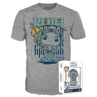Funko Boxed Tee: Star Wars - Leia - Medium - T-Shirt - Kleidung - Geschenkidee - Kurzärmeliges Top Für Erwachsene Männer und Frauen - Offizielle Handelswaren Fans