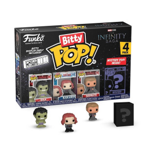 Funko Bitty Pop! Marvel - Hulk 4PK - Hulk, Black Widow, Hawkeye und eine Überraschungs-Mini-Figur - 0.9 Inch (2.2 cm) - Marvel Comics Sammlerstück Stapelbares Display-Regal Inklusive