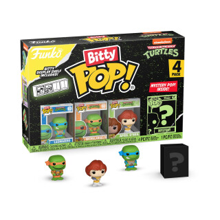 Funko Bitty Pop! Teenage Mutant Ninja Turtles - Leonardo, Michelangelo, April O’Neil und eine Überraschungs-Mini-Figur - 0.9 Inch (2.2 cm) - TMNT Sammlerstück Stapelbares Display-Regal Inklusive