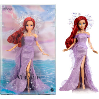 Mattel Disney Collector Arielle Die kleine Meerjungfrau Puppe mit Ausstellungsständer, inspiriert vom Film Disney 35th Anniversary