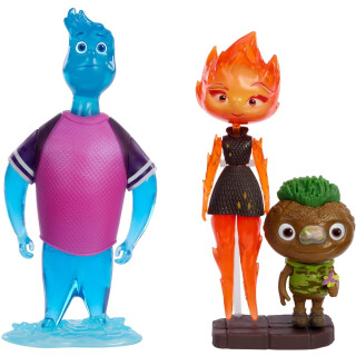 Mattel DISNEY Element City - Wade, Ember und Clod in der 3er-Pack Sammleredition mit authentischem Design für kreatives Spielen, für Kinder ab 3 Jahren, HMM09