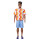 Barbie Fashionistas Ken-Puppe Nr. 220 mit Hörgeräten und breiter Körperform in einem abnehmbaren Shirt mit orangefarbenem Muster, Shorts und Plateau-Sandalen, HRH23