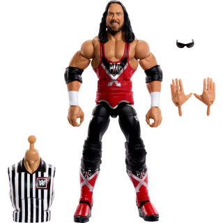 Mattel WWE Elite Collection Actionfigur, SummerSlam X-Pac Sammlerstück mit Zubehör & Schiedsrichter Build-A-Figure Parts