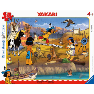 Ravensburger Kinderpuzzle 05698 - Mit Freunden im Freien Spielen - 30-48 Teile Yakari Rahmenpuzzle für Kinder ab 4 Jahren