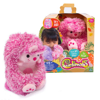 Curlimals Giochi Preziosi Bibi Rosa Kaninchen, interaktiv, weich und bunt, um die Neugierde der Kinder zu stimulieren, entzückendes Plüschtier Macht Verse und Kuscheln