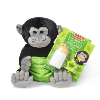 Melissa & Doug | Baby-Gorilla | Plüschtier | 2+, Schwarz