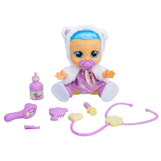 Cry Babies Dressy Kristal ist krank, interaktive Puppe, die wirklich weint, mit echten Haaren und Kleidung zum Anziehen, Spielzeug Geschenk zum Spielen des Doktors mit dem Doctor Kit