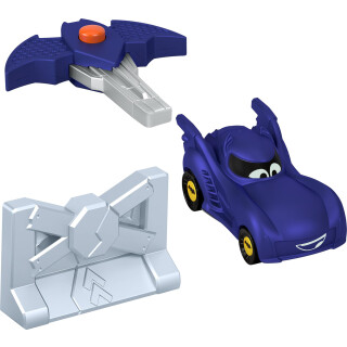 Fisher-Price DC Batwheels Spielzeugauto im Maßstab 1:55, Bam The Batmobil, Startfahrzeug mit Crash-Zubehör, für Kinder ab 3 Jahren, HRJ54