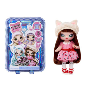 Na! Na! Na! SurpriseSweetest Sweets - Katie Kitten - 19 cm Weiche Modepuppe - Bewegliche Puppe im Kätzchen-Look, Schuhen und Bürste - Mystery Verpackung, Konfetti-Überraschung - für Kinder ab 5 Jahren