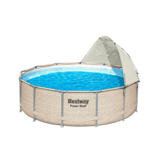 Bestway Sonnenschutzdach für runde Pools, Grau