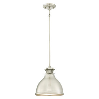 Westinghouse Lighting Einflammige Pendelleuchte, Ausführung gebürstetes Nickel mit Gitterschirm, Glas, 1 W, 25 x 25 x 109 cm, 6326940
