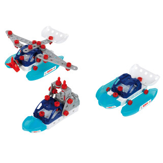 Theo Klein 8794 Bosch 3 in 1 Konstruktions-Set Watercraft Team | Zum BAU verschiedener Wasserfahrzeuge | Inklusive Baupläne für 3 Modelle | Spielzeug für Kinder ab 3 Jahren