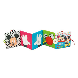 Clementoni 17721 Disney Baby – Stoff-Buch, vielseitiges Babyspielzeug für unterwegs, Bilderbuch mit Knisterelementen und Quietscher, für Neugeborene ab 0 Monaten