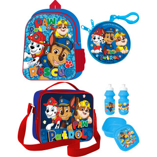 Großes Geschenkset Paw Patrol - Rucksack + Geldbörse + Isoliertasche + Trinkflasche + Brotdose