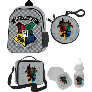 Großes Geschenkset Harry Potter - Rucksack + Geldbörse + Isoliertasche + Trinkflasche + Brotdose