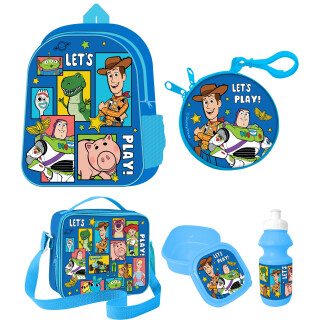 Großes Geschenkset Toy Story - Rucksack + Geldbörse + Isoliertasche + Trinkflasche + Brotdose