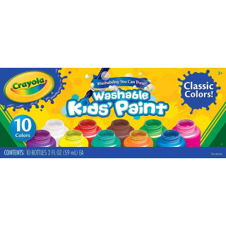 Crayola Kindermalfarbe, waschbar, 10 Flaschen, 2 Stück
