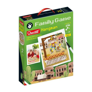 Quercetti Hangman Wortspiel - Klassisches 2-Spieler Familien-Brettspiel der Abziehung und Strategie, für alle Altersgruppen ab 6 Jahren