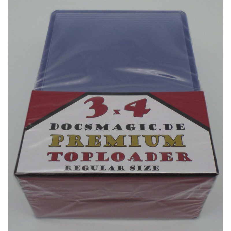 10 x 25er Pack Docsmagic Premium Toploader Kartenschutzhüllen Regular 76x102mm 