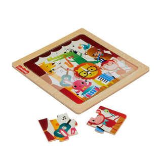 Fisher-Price Mini-Holzpuzzle enthält 1 Puzzle mit 9 einfach zu verbindenden Teilen.