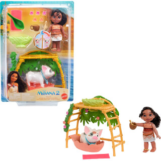 Mattel Disney Moana 2 Simea & Pua Badespaß Spielset mit Modepuppe, Tierfreundin, Wanne & 10+ Zubehör, Spielzeug inspiriert vom Film