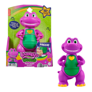 Barneys Welt Musikspielzeug Herz-Hand-Barney-Figur, 14,5 cm groß mit Lichtern für Kindergartenkinder ab 2 Jahren, JFF05