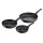 Tefal Ultimate On 3er Set Pfannen 20/24/28 cm mit sehr robuster Beschichtung, Thermo-Signal, Thermo-Fusion, tiefe Form, alle Herdarten, ofengeeignet, G2609072, Schwarz