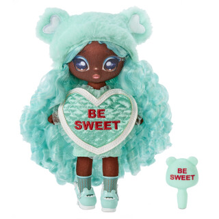 Na Na Na Surprise Heart Serie-Cynthia Sweets-Mintgrüne weiche Plüschpuppe mit grünen Haaren, herzförmigem Kleid, & Bürste-Zum Sammeln-Tolles Geschenk für Kinder ab 5 Jahren 581338C3