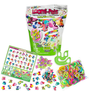 RAINBOW LOOM Bandai Loomi-Pals Sammlerstücke, Dinosaurier-Schmuckhersteller, Loom-Bänder, Armbandhersteller-Set für Jungen und Mädchen, Zubehör mit Loom-Band-Charms
