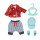 BABY born Little Cool Kids Outfit, 4 teiliges Set bestehend aus roter Jacke, karierter Hose, Mütze und Schuhen für 36 cm Puppen, inkl. Kleiderbügel, 832356 Zapf Creation