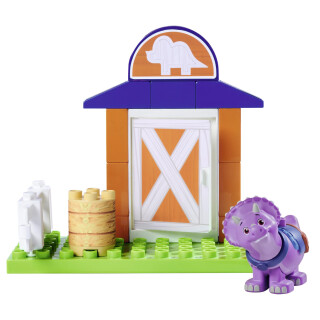 Big-Bloxx - Dino Ranch Stall mit Dino Tango - Bausteine (16 Teile) für kleines Dino-Haus mit Dinosaurier-Figur, Spielsteine für Kinder von 18 Monate bis 5 Jahre