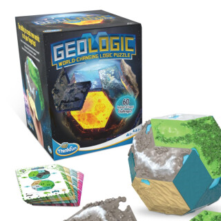 ThinkFun - 76497 - GeoLogic, das weltverändernde Logik Spiel für alle ab 8 Jahren. Fünf unterschiedliche Biome müssen in diesem Rätsel Immer Wieder neu angeordnet Werden.