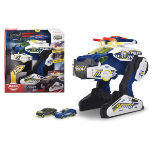 Dickie Toys - Polizei-Fahrzeug Police Bot (35 cm) futuristisches Polizeiauto (groß) mit Transform-Funktion & weiteren Features, Spielzeug Licht Sound für Kinder ab 3 Jahren, 203794001