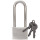 STANLEY Solid Brass Chrome plated Vorhangschloss 40mm mit hohem Bügel, 3 Schlüssel,S742-016, Schloss, Bügelschloss