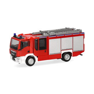 Herpa LKW Modell Man TGM CC Z-Cab Feuerwehr, Miniatur im Maßstab 1:87, Sammlerstück, Made in Germany, Kunststoff