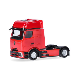 Herpa LKW Modell Mercedes-Benz Actros L ProCabin Gigaspace Zugmaschine, rot, Miniatur im Maßstab 1:87, Sammlerstück, Made in Germany, Kunststoff