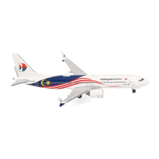 herpa 537780 Malaysia Airlines Boeing 737 Max 8-9M-MVA 1:500 Scale Miniature Collectible Model without Base Metal Miniature Model White Red Blue Yellow
