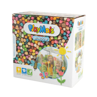 Playmais WINDOW Frühling/Sommer Fensterbilder-Set für Kinder ab 3 Jahren I Motorik-Spielzeug mit mehr als 2300 Mosaikgröße I Natürliches Spielzeug I Fördert Kreativität & Feinmotorik