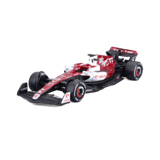Bburago Alfa Romeo F1 Team Orlen C42 (2022): Modellauto im Maßstab 1:43, #77 Valtteri Bottas, Windowbox, rot-weiß (18-38067B)