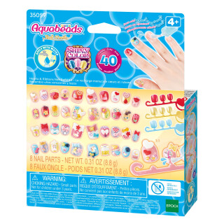 EPOCH Aquabeads Nagelstudio Nachfüllset Herzen und Bänder, 35059, Wasserperlen, Fingernägelset, Bastelset für Kinder ab 4 Jahren, ohne Bügeln oder Kleben