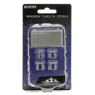 Wizkids Wooden Table & Stools WizKids Deep Cuts Unpainted Miniatures
