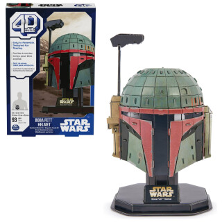 4D Build - Star Wars Boba Fett Helm - detailreicher 3D-Modellbausatz aus hochwertigem Karton, 93 Teile, für Star Wars Fans ab 12 Jahren
