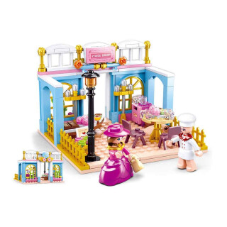 Sluban Klemmbausteine SL95733, Konditorei (199 Teile) [M38-B0873], Spielset , Klemmbausteine, City, mit Spielfigur, Mädchenträume, bunt