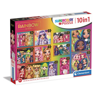 Clementoni - 20273 - Supercolor Puzzle 10 In 1 Rainbow High - Kinderpuzzle 10 in 1 (3x18, 4x30, 2x48 und 1x60 Teilen) - Puzzle Für Kinder Ab 4 Jahren, Made In Italy