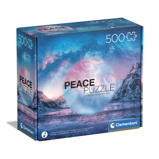 Clementoni - 35116 - Peace Puzzle - Light Blue - Puzzle 500 Teile ab 14 Jahren, Erwachsenenpuzzle mit Wimmelbild, Geschicklichkeitsspiel für die ganze Familie