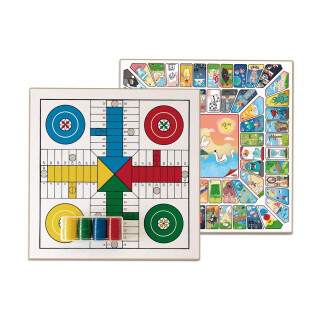 Cayro – Parcheesi und Gänsebrett – Holzbrett – Familienbrettspiel – leicht zu transportieren – Spaß garantiert