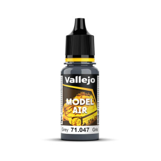 Vallejo Model Air Acrylfarbe in Grau, matt, für Airbrush. 18 ml Flasche mit Pipette, ideal für Modellbau und Modelle.